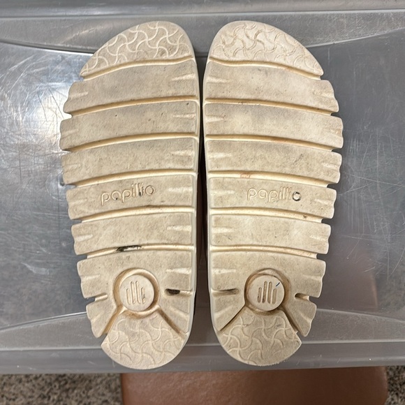 Birkenstock Papillio Pink and Tan Sandals with Contoured Footbed - Picture 2 of 7